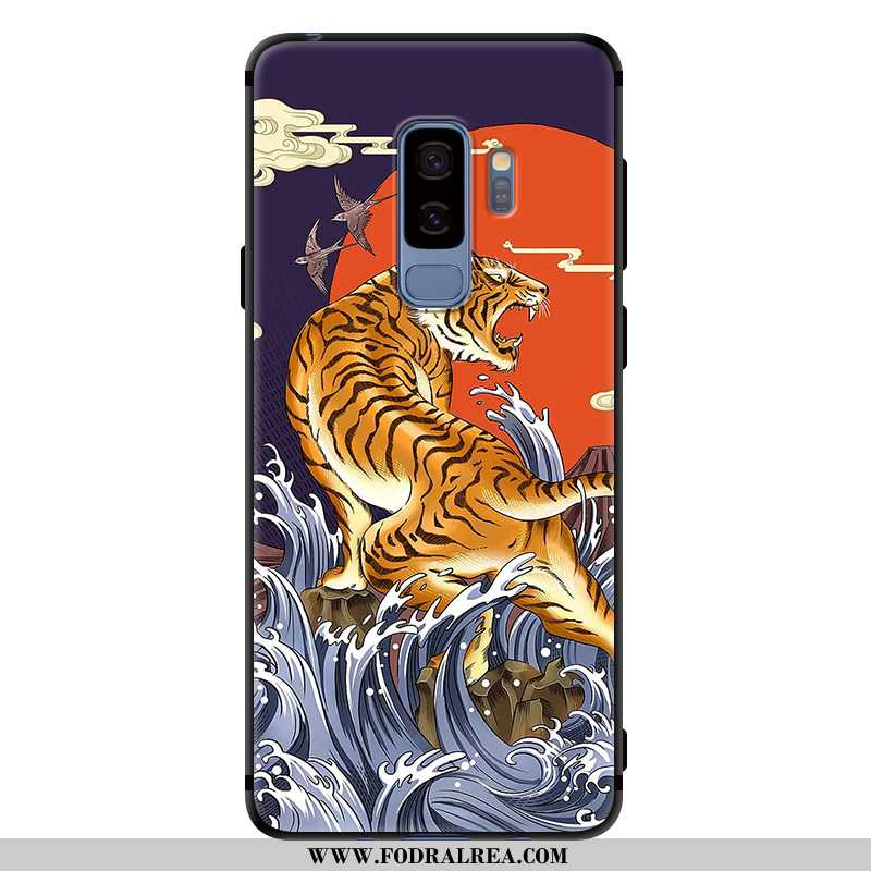 Fodral Samsung Galaxy S9+ Mjuk Vind Retro, Skal Samsung Galaxy S9+ Silikon Lila