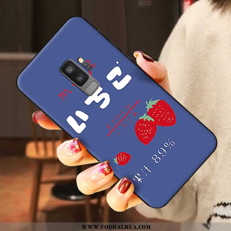 Fodral Samsung Galaxy S9+ Silikon Net Red Tecknat, Skal Samsung Galaxy S9+ Nubuck Mobil Telefon Blå