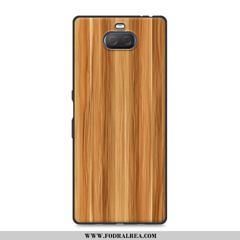 Fodral Sony Xperia 10 Trend Fallskydd Wood, Skal Sony Xperia 10 Mjuk Silikon Khaki