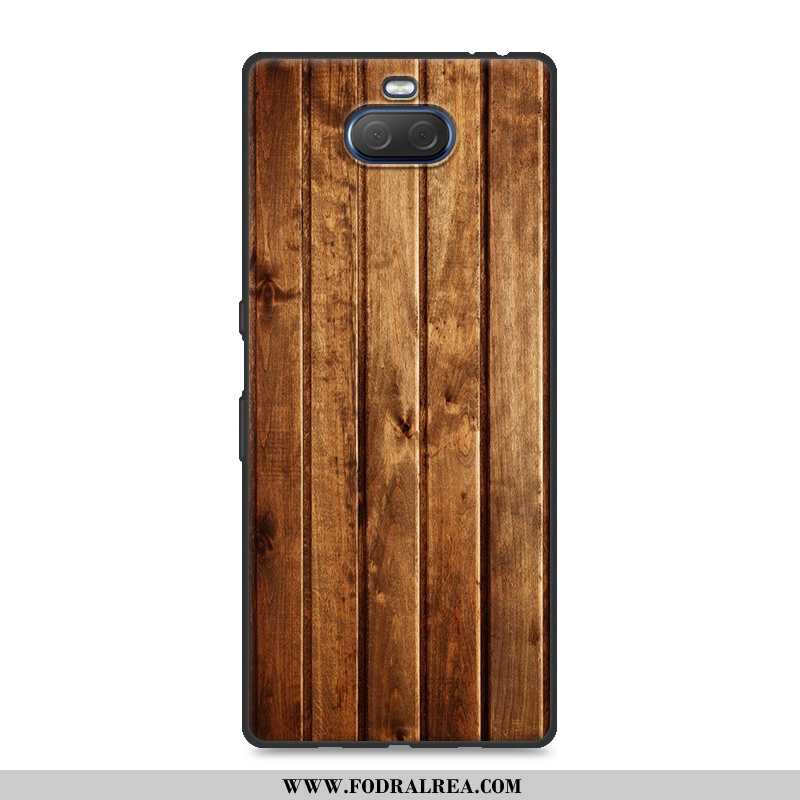 Fodral Sony Xperia 10 Trend Fallskydd Wood, Skal Sony Xperia 10 Mjuk Silikon Khaki