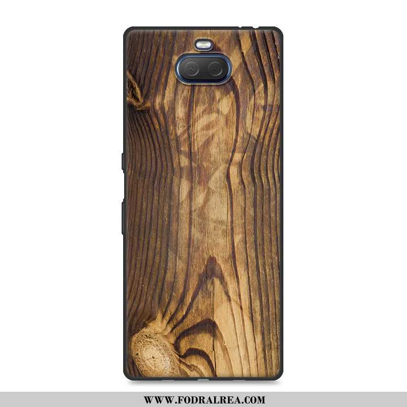 Fodral Sony Xperia 10 Trend Fallskydd Wood, Skal Sony Xperia 10 Mjuk Silikon Khaki