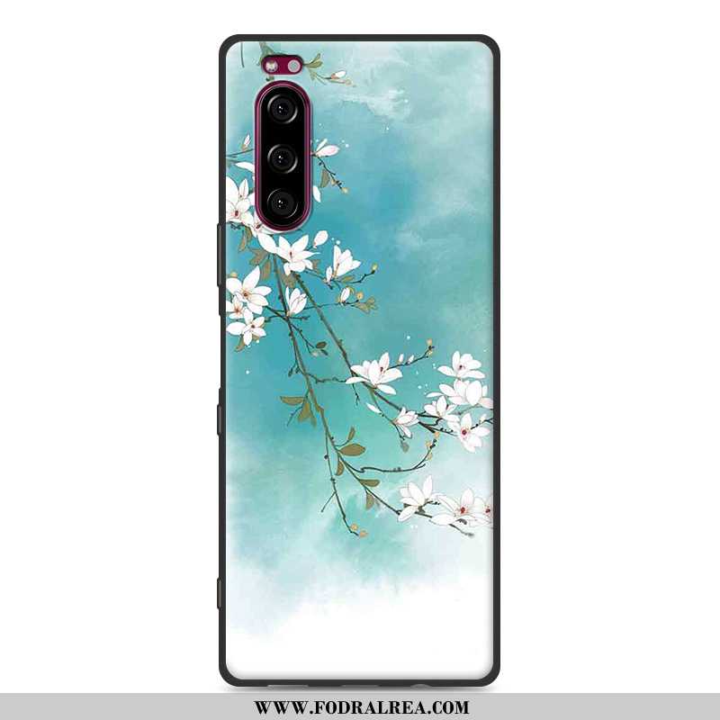 Fodral Sony Xperia 5 Personlighet Blommor Mobil Telefon, Skal Sony Xperia 5 Kreativa Blå