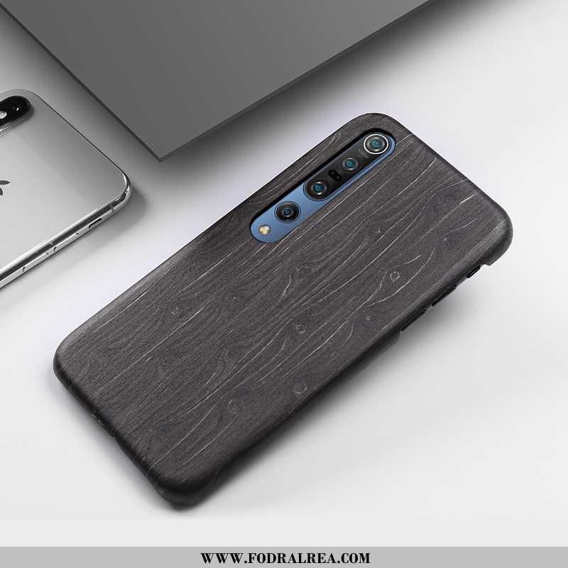 Fodral Xiaomi Mi 10 Pro Wood Fallskydd Glidskydds, Skal Xiaomi Mi 10 Pro Skydd Liten Bruna