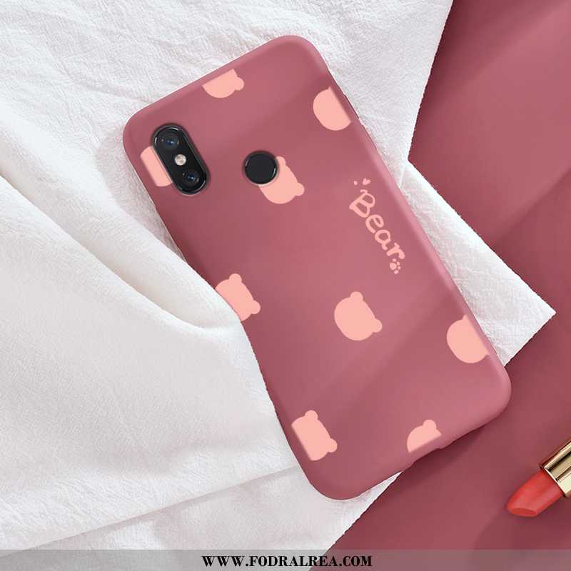 Fodral Xiaomi Mi 8 Nubuck Fallskydd Silikon, Skal Xiaomi Mi 8 Personlighet Vacker Röd