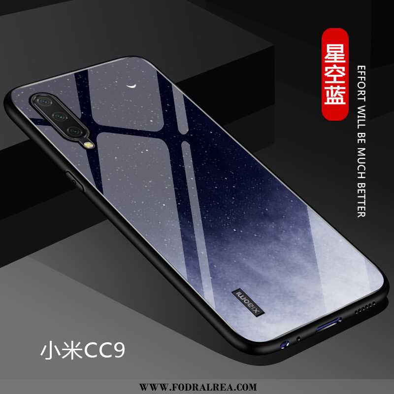 Fodral Xiaomi Mi 9 Lite Glas Fallskydd Mörkblå, Skal Xiaomi Mi 9 Lite Personlighet Mörkblå