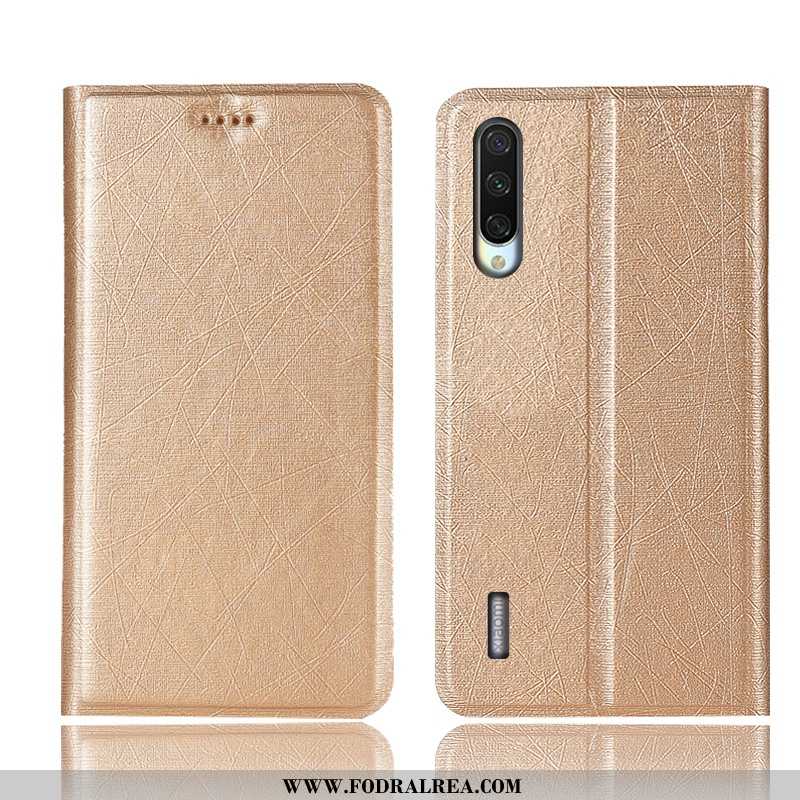 Fodral Xiaomi Mi 9 Lite Skydd Guld, Skal Xiaomi Mi 9 Lite Läderfodral Guld