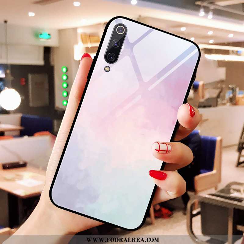 Fodral Xiaomi Mi 9 Lite Trend Mobil Telefon Solid Färg, Skal Xiaomi Mi 9 Lite Glas Röd Rosa