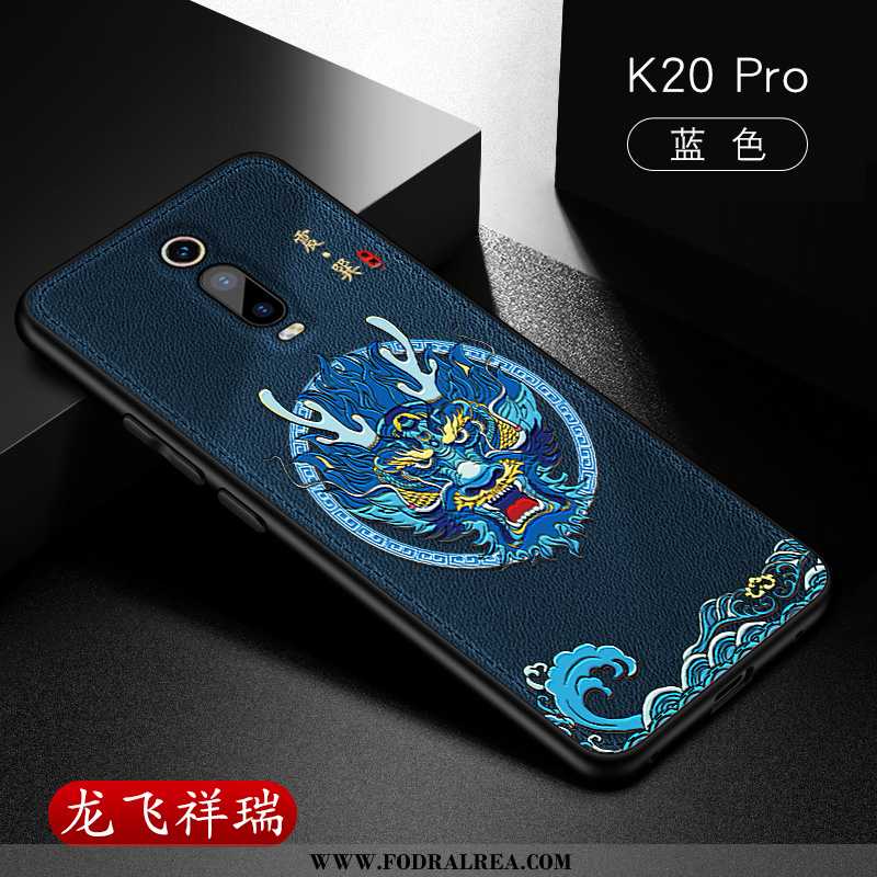 Fodral Xiaomi Mi 9t Pro Skydd Läder Röd, Skal Xiaomi Mi 9t Pro Personlighet Lättnad Röd