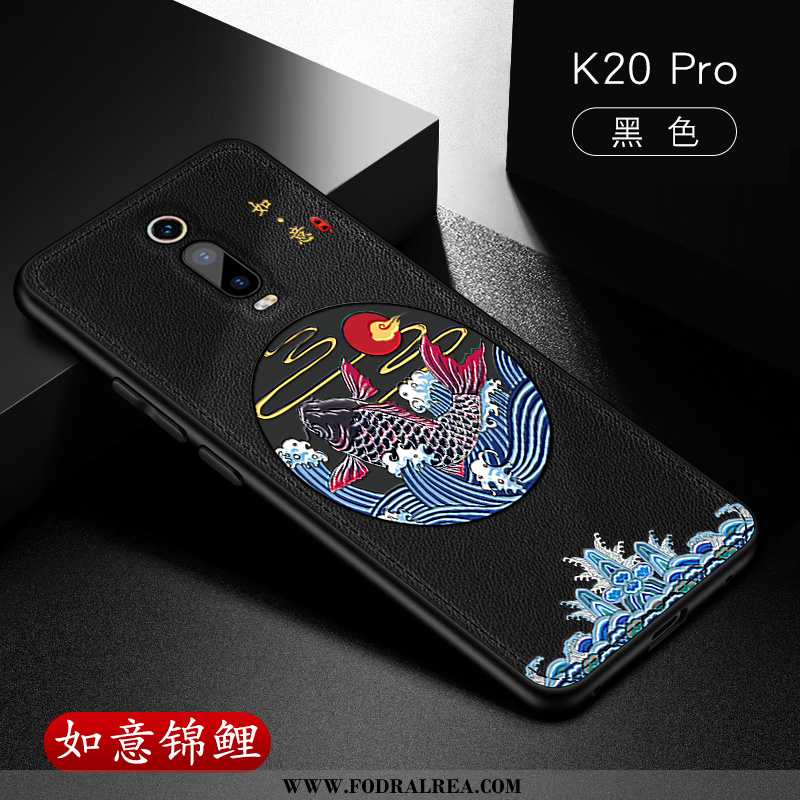 Fodral Xiaomi Mi 9t Pro Skydd Läder Röd, Skal Xiaomi Mi 9t Pro Personlighet Lättnad Röd