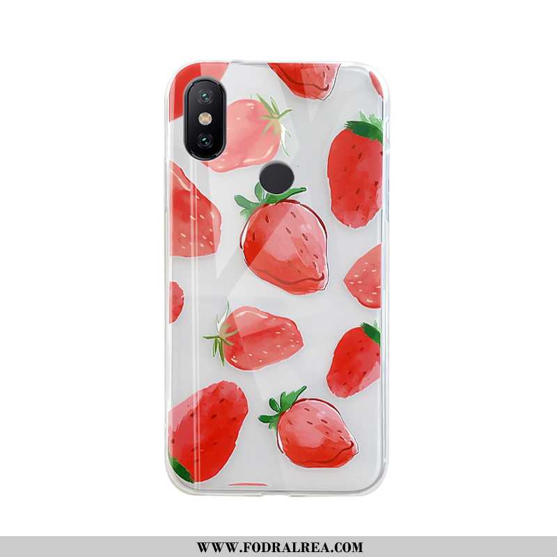 Fodral Xiaomi Mi A2 Transparent Frukt Silikon, Skal Xiaomi Mi A2 Trend Jordgubbar Röd