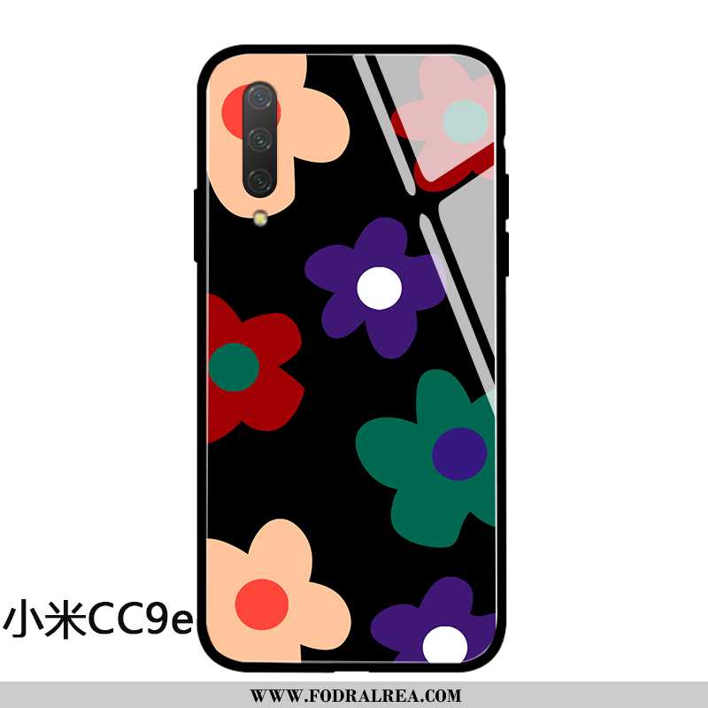 Fodral Xiaomi Mi A3 Personlighet Blommor Skydd, Skal Xiaomi Mi A3 Kreativa Glas Svarta