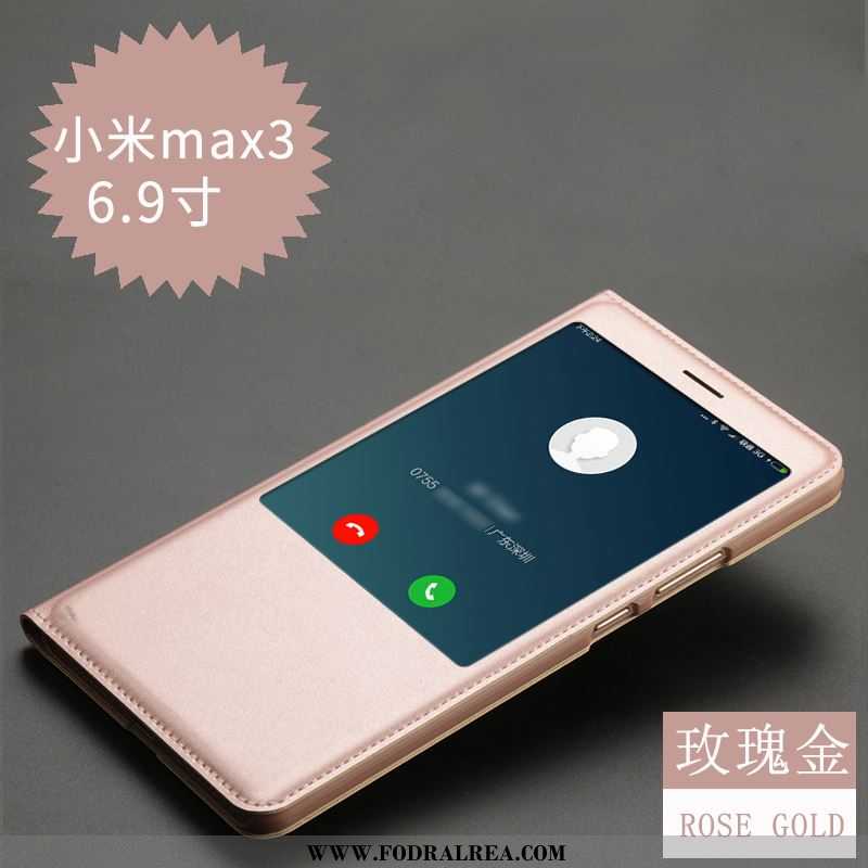 Fodral Xiaomi Mi Max 3 Skydd Rosa Fallskydd, Skal Xiaomi Mi Max 3 Läderfodral