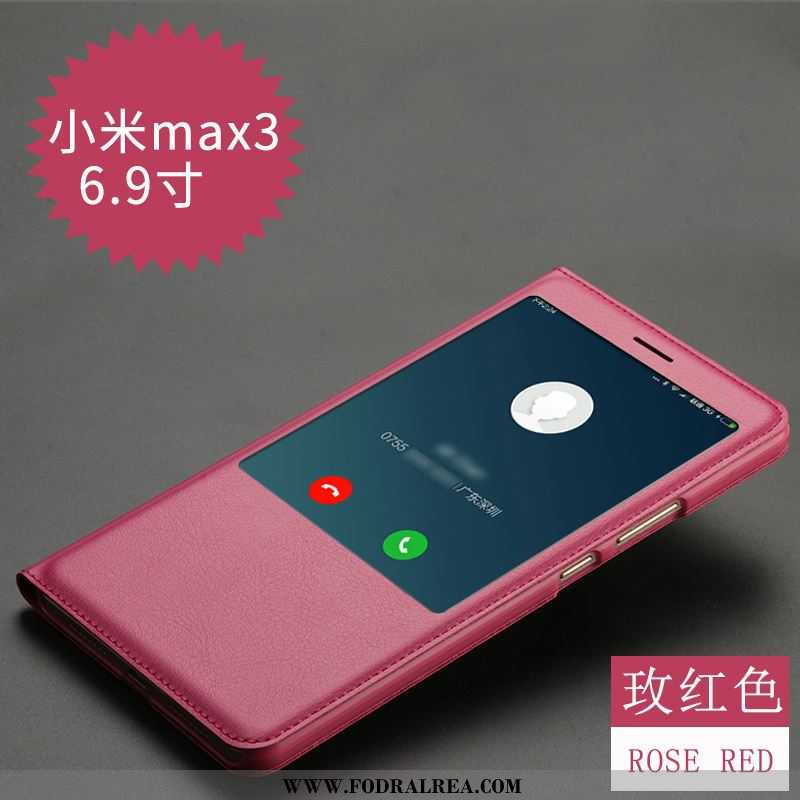 Fodral Xiaomi Mi Max 3 Skydd Rosa Fallskydd, Skal Xiaomi Mi Max 3 Läderfodral