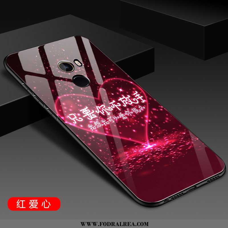 Fodral Xiaomi Mi Mix 2 Glas All Inclusive, Skal Xiaomi Mi Mix 2 Mjuk Net Red Svarta