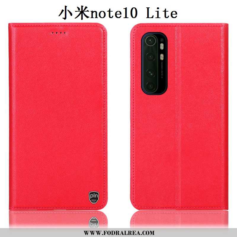 Fodral Xiaomi Mi Note 10 Lite Äkta Läder Gul Mobil Telefon, Skal Xiaomi Mi Note 10 Lite Skydd Täcka