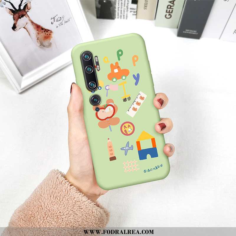 Fodral Xiaomi Mi Note 10 Mjuk Grön Fodral, Skal Xiaomi Mi Note 10 Silikon Kreativa