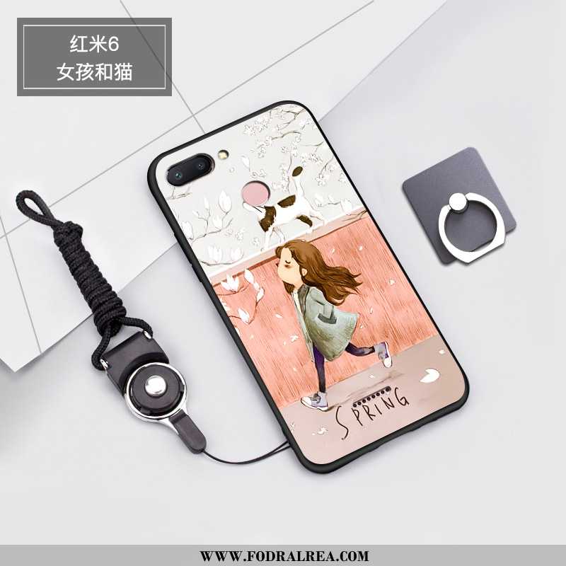 Fodral Xiaomi Redmi 6 Mjuk Nubuck Mobil Telefon, Skal Xiaomi Redmi 6 Silikon Liten Rosa