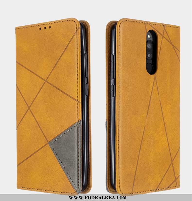 Fodral Xiaomi Redmi 8 Plånbok Täcka Skal, Skal Xiaomi Redmi 8 Skydd Liten Gul