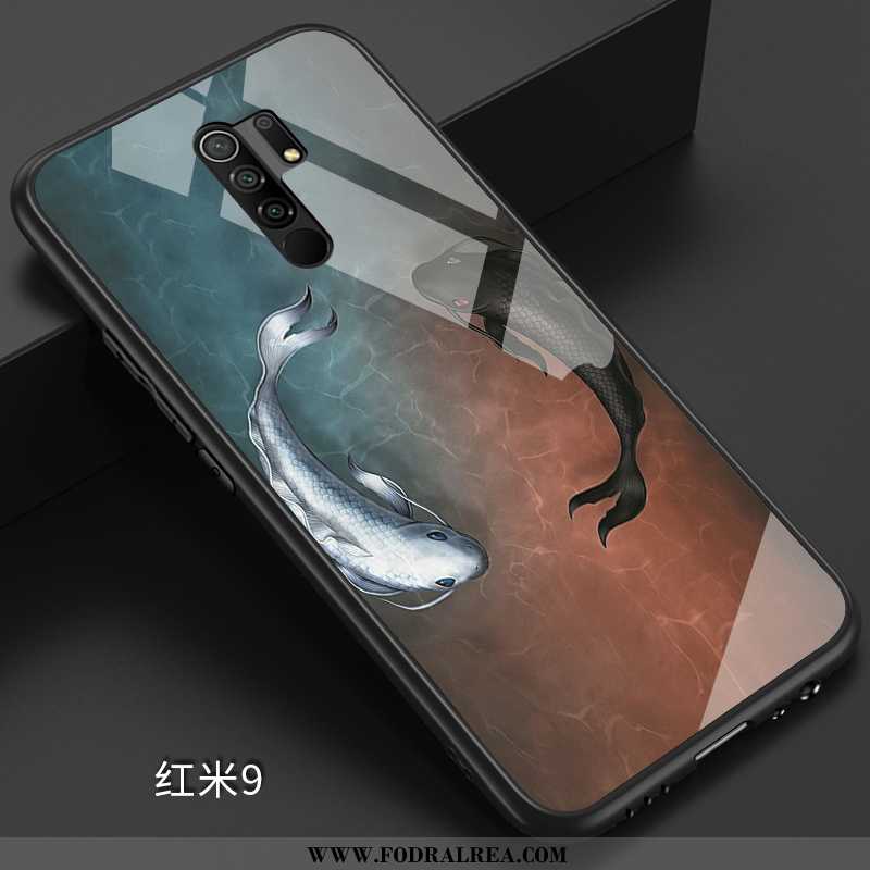 Fodral Xiaomi Redmi 9 Kreativa All Inclusive Silikon, Skal Xiaomi Redmi 9 Läder Glas Svarta