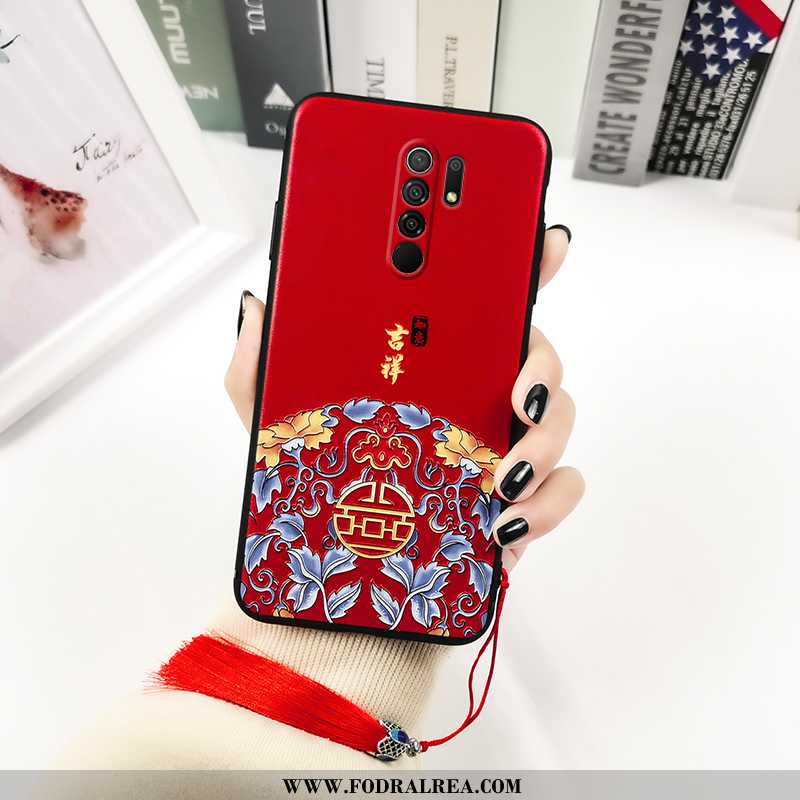 Fodral Xiaomi Redmi 9 Personlighet Kinesisk Stil Skydd, Skal Xiaomi Redmi 9 Kreativa Mjuk Röd