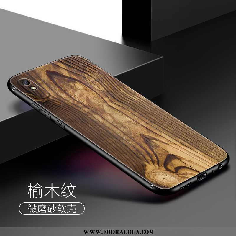 Fodral Xiaomi Redmi 9a Silikon Mjuk Liten, Skal Xiaomi Redmi 9a Nubuck Wood Bruna