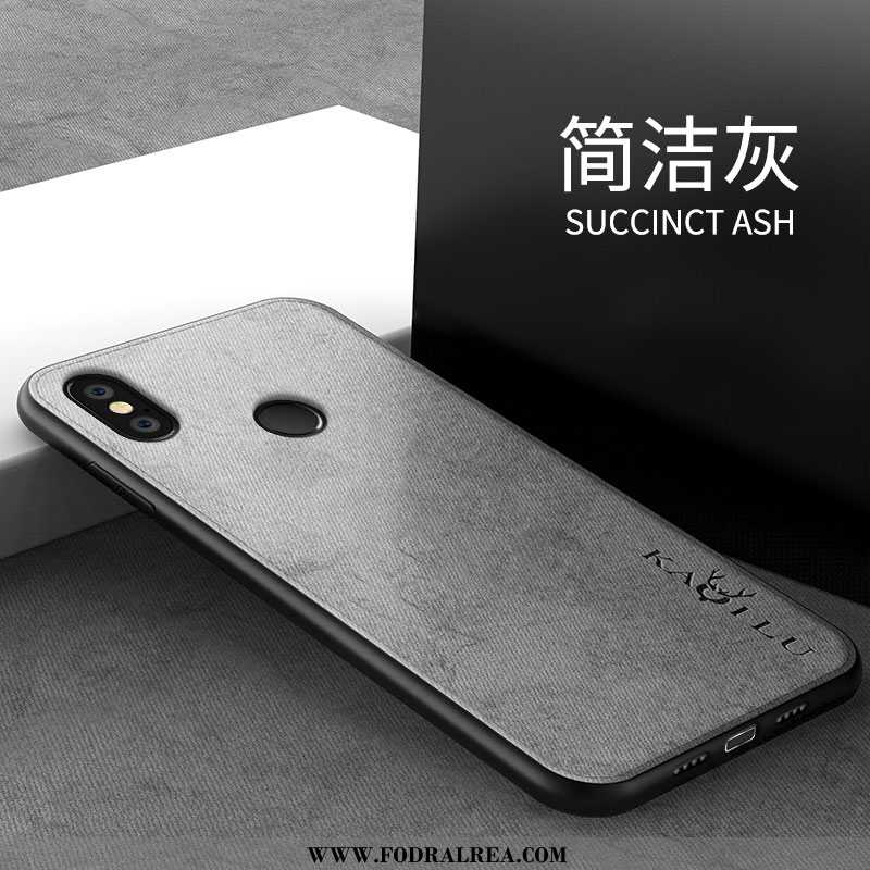 Fodral Xiaomi Redmi Note 6 Pro Personlighet Röd Nubuck, Skal Xiaomi Redmi Note 6 Pro Kreativa Grå