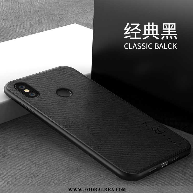 Fodral Xiaomi Redmi Note 6 Pro Personlighet Röd Nubuck, Skal Xiaomi Redmi Note 6 Pro Kreativa Grå