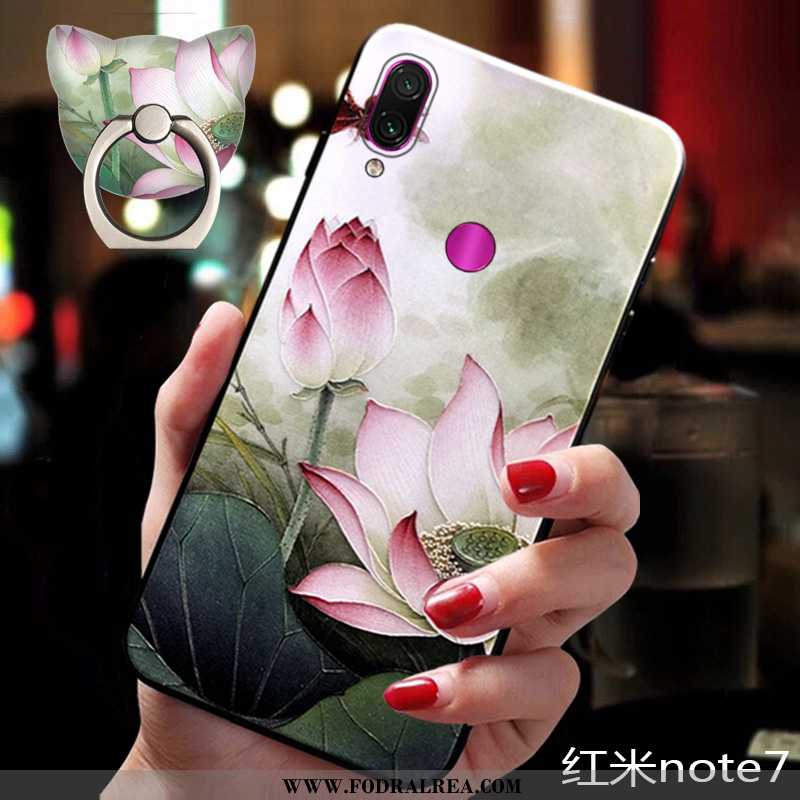 Fodral Xiaomi Redmi Note 7 Mjuk Blommor Trend, Skal Xiaomi Redmi Note 7 Silikon All Inclusive Grön