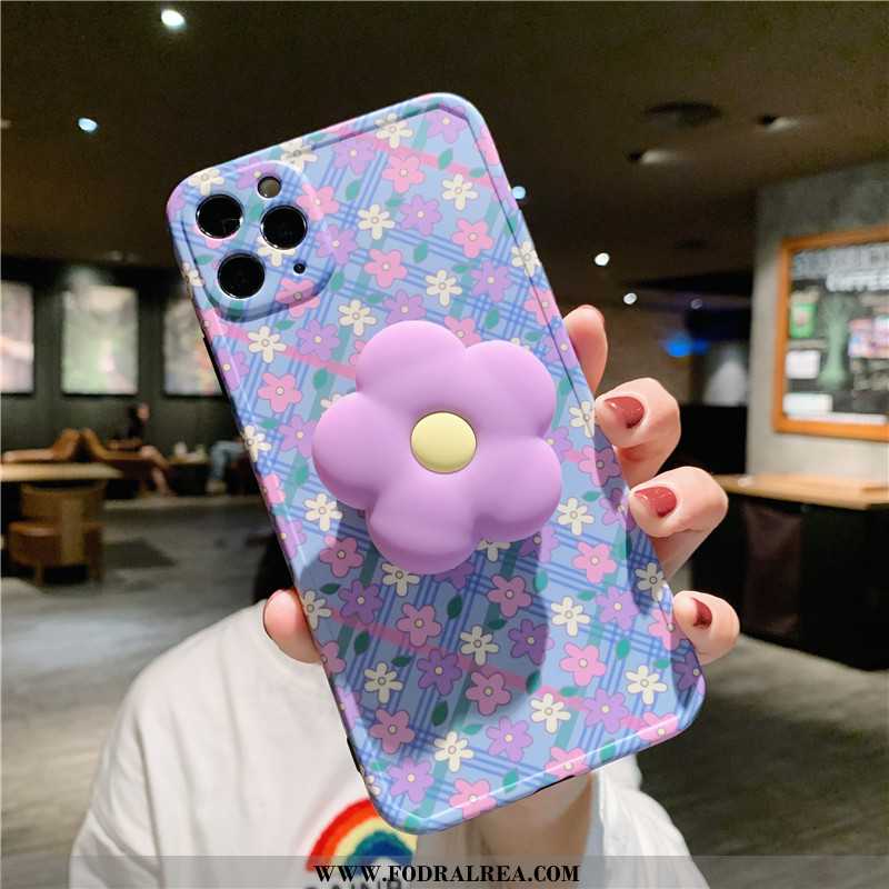 Fodral iPhone 11 Pro Trend Blå Blommor, Skal iPhone 11 Pro Super Purpur