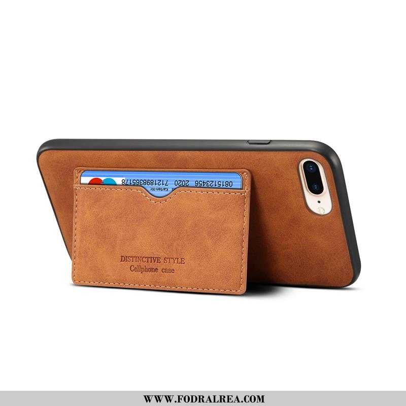 Fodral iPhone 8 Plus Nubuck Röd Fallskydd, Skal iPhone 8 Plus Läderfodral All Inclusive