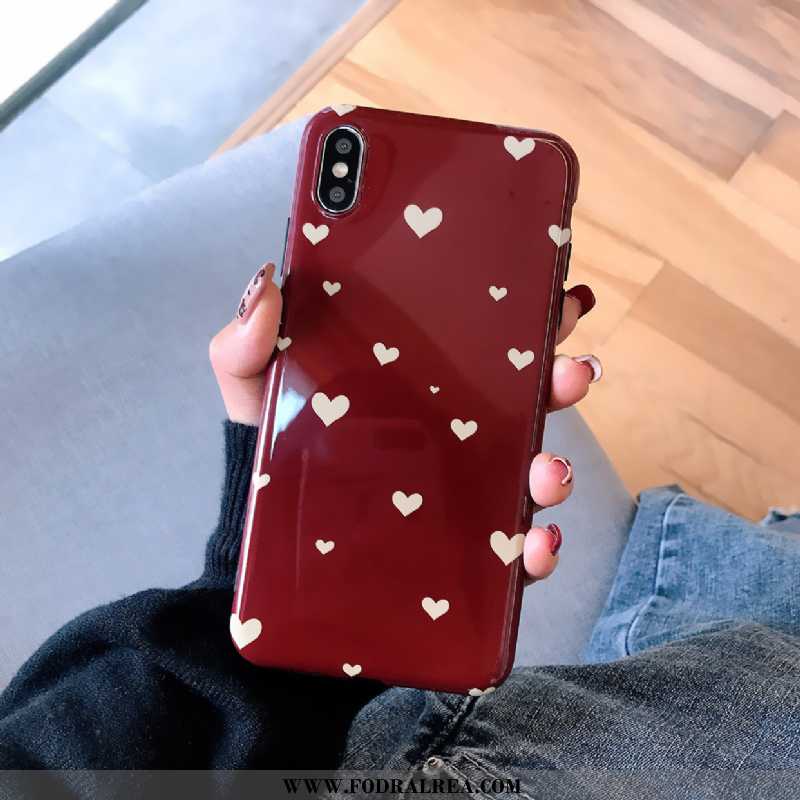 Fodral iPhone X Trend Svart Fallskydd, Skal iPhone X Silikon Net Red Svarta