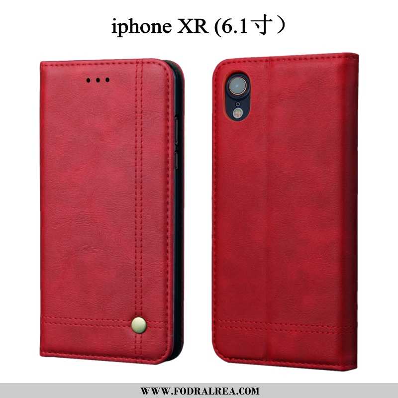 Fodral iPhone Xr Läderfodral Mobil Telefon All Inclusive, Skal iPhone Xr Skydd Bruna