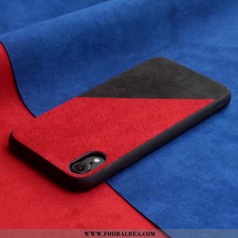 Fodral iPhone Xr Läderfodral Sämskskinn Europa, Skal iPhone Xr Kreativa Blå