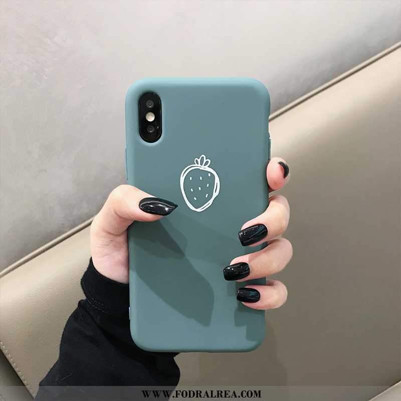 Fodral iPhone Xs Mjuk Kyla Jordgubbar, Skal iPhone Xs Skydd Mobil Telefon Rosa