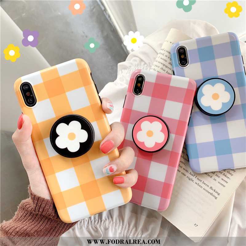 Fodral iPhone Xs Skydd Blommor Support, Skal iPhone Xs Mjuk Mobil Telefon Rosa