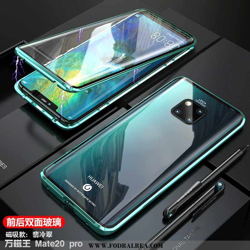 Skal Huawei Mate 20 Pro Glas Trend Skydd, Fodral Huawei Mate 20 Pro Transparent Super Svarta