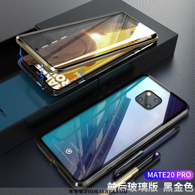 Skal Huawei Mate 20 Pro Glas Trend Skydd, Fodral Huawei Mate 20 Pro Transparent Super Svarta