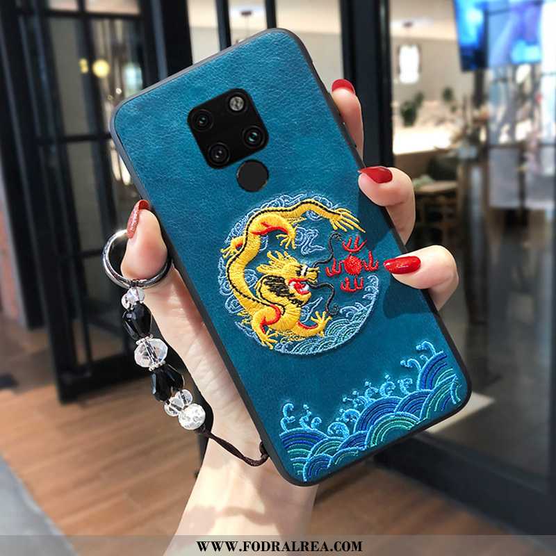 Skal Huawei Mate 20 X Trend Kinesisk Stil Net Red, Fodral Huawei Mate 20 X Silikon Broderi Röd