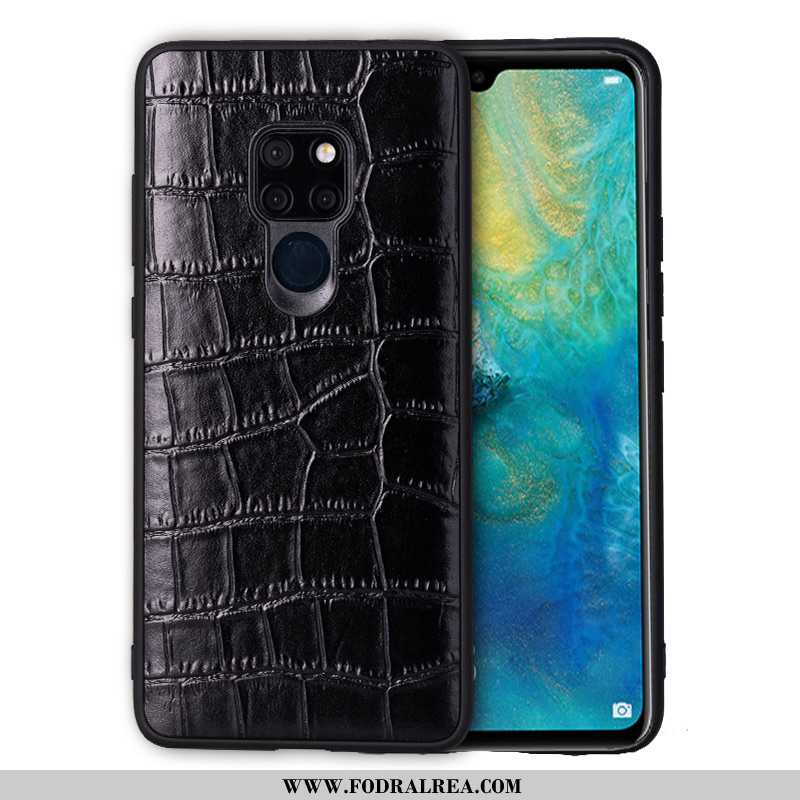 Skal Huawei Mate 20 X Äkta Läder Svart Bakre Omslag, Fodral Huawei Mate 20 X Läder Kvalitet Svarta