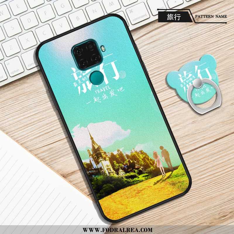 Skal Huawei Mate 30 Lite Skydd Tecknat All Inclusive, Fodral Huawei Mate 30 Lite Nubuck Mjuk Lila