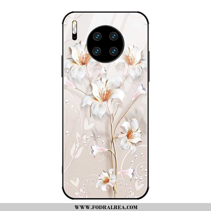 Skal Huawei Mate 30 Pro Blommor Tunn Glas, Fodral Huawei Mate 30 Pro Trend Högt Utbud Vita