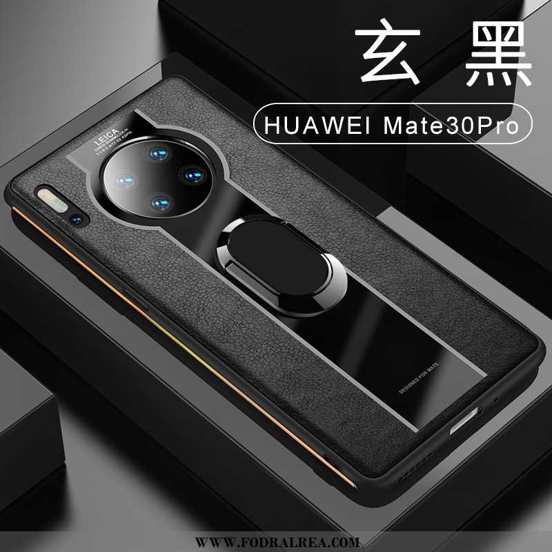 Skal Huawei Mate 30 Pro Läderfodral Tunn Magnetic, Fodral Huawei Mate 30 Pro Läder Bil Svarta