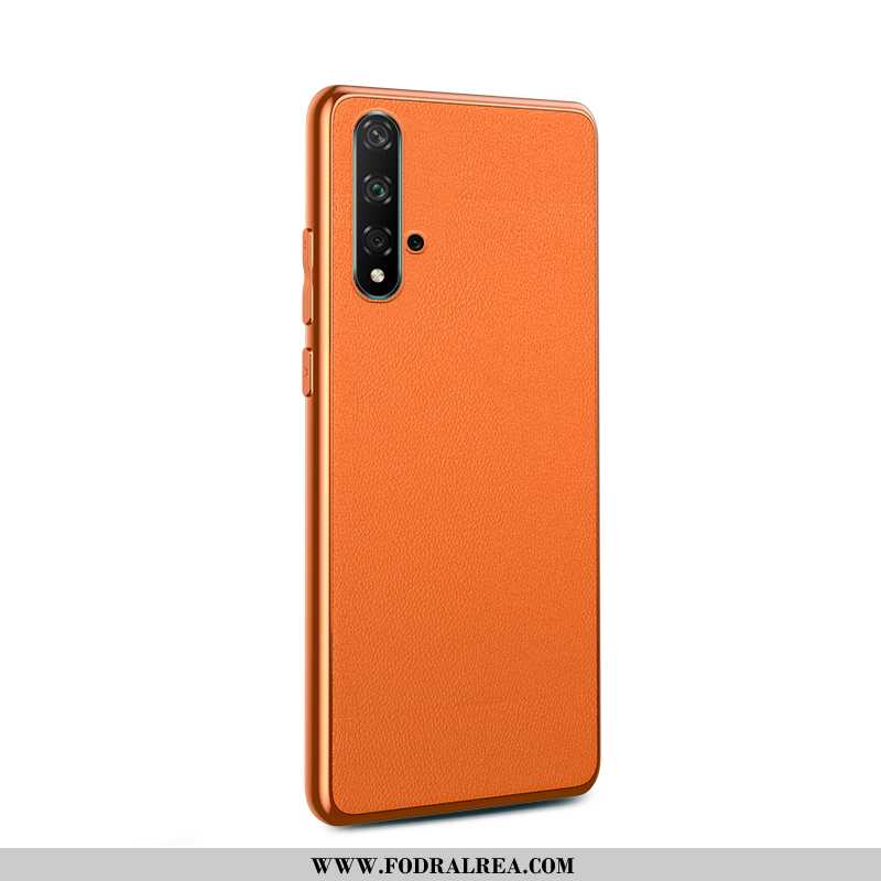 Skal Huawei Nova 5t Personlighet Läder Skal, Fodral Huawei Nova 5t Kreativa Mönster Orange