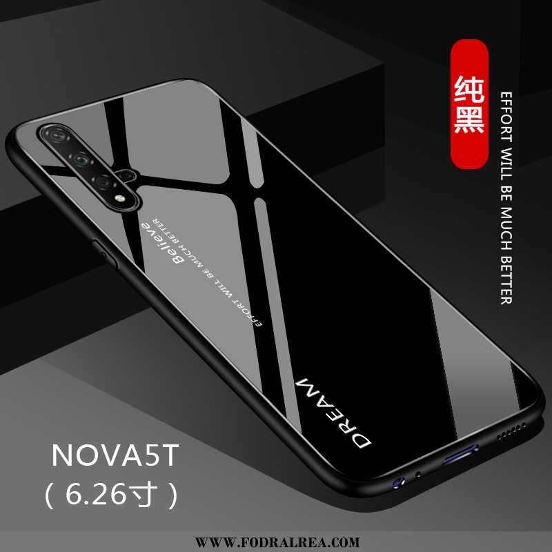 Skal Huawei Nova 5t Skydd Gradient Net Red, Fodral Huawei Nova 5t Glas Mobil Telefon Svarta