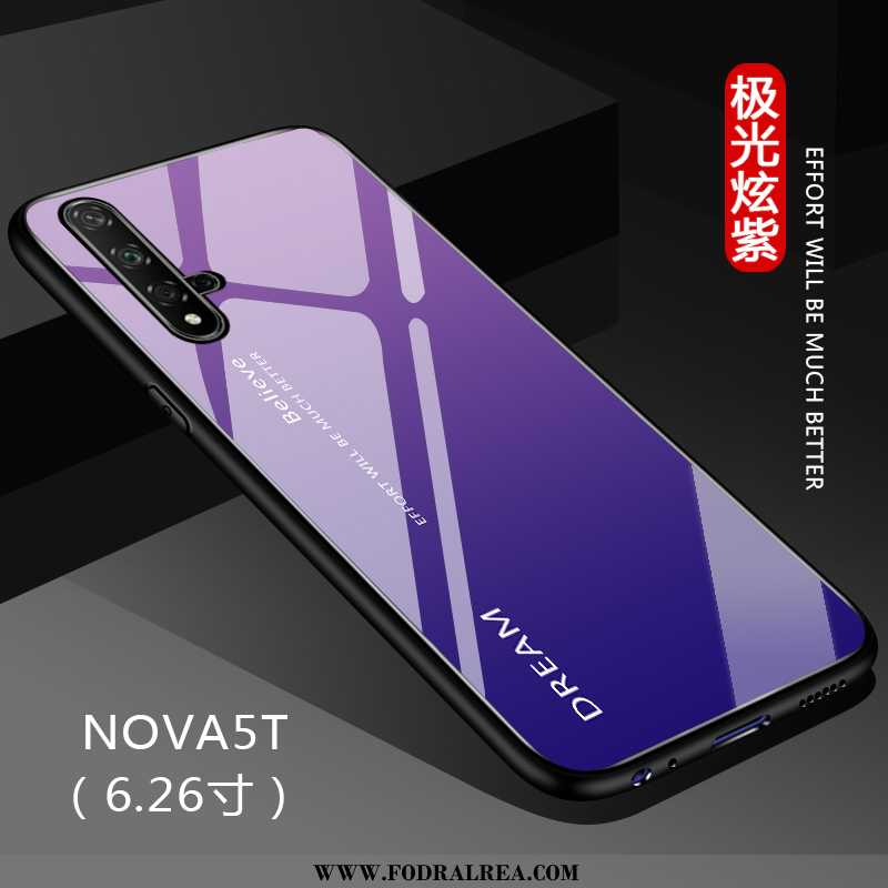 Skal Huawei Nova 5t Skydd Gradient Net Red, Fodral Huawei Nova 5t Glas Mobil Telefon Svarta