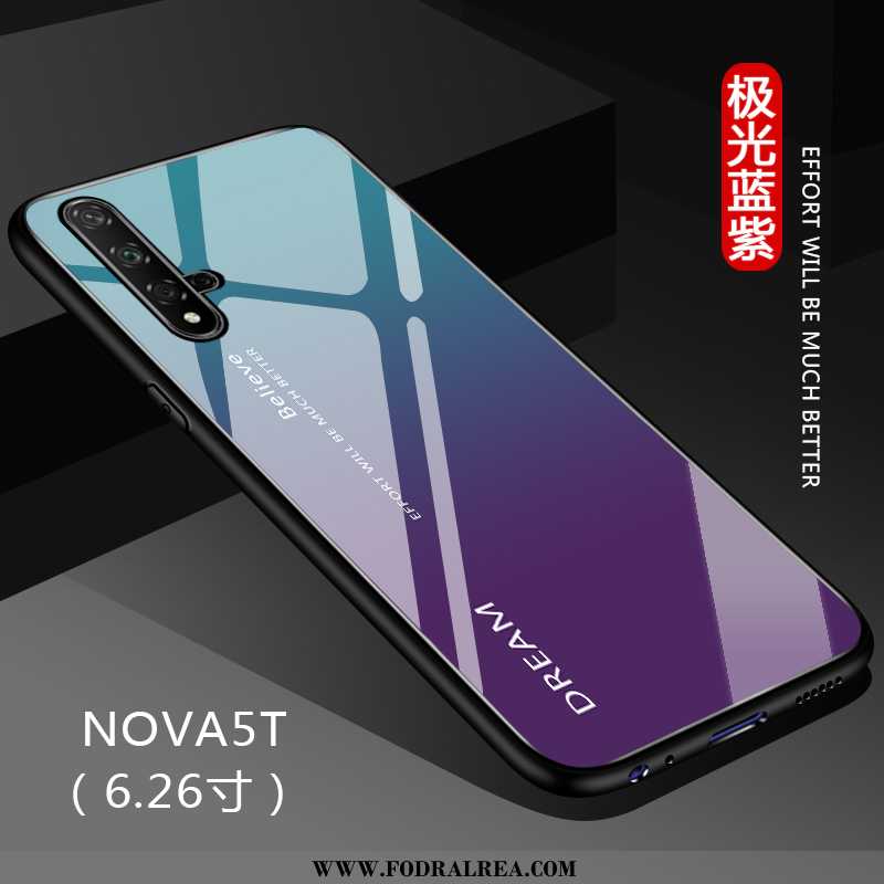 Skal Huawei Nova 5t Skydd Gradient Net Red, Fodral Huawei Nova 5t Glas Mobil Telefon Svarta