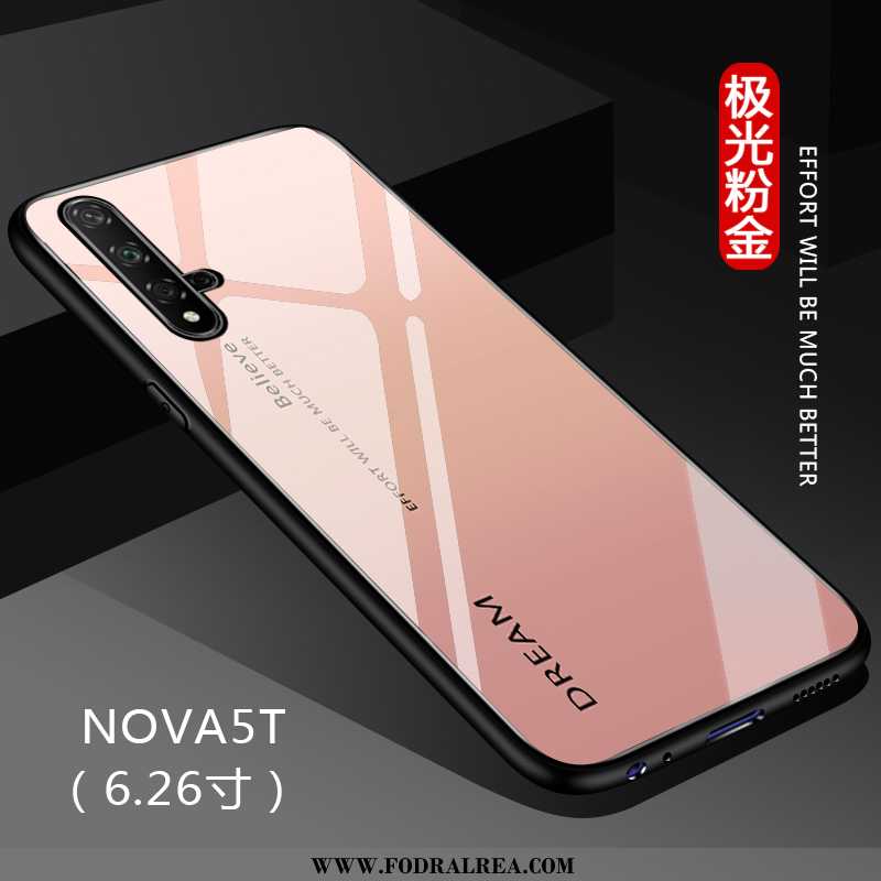 Skal Huawei Nova 5t Skydd Gradient Net Red, Fodral Huawei Nova 5t Glas Mobil Telefon Svarta