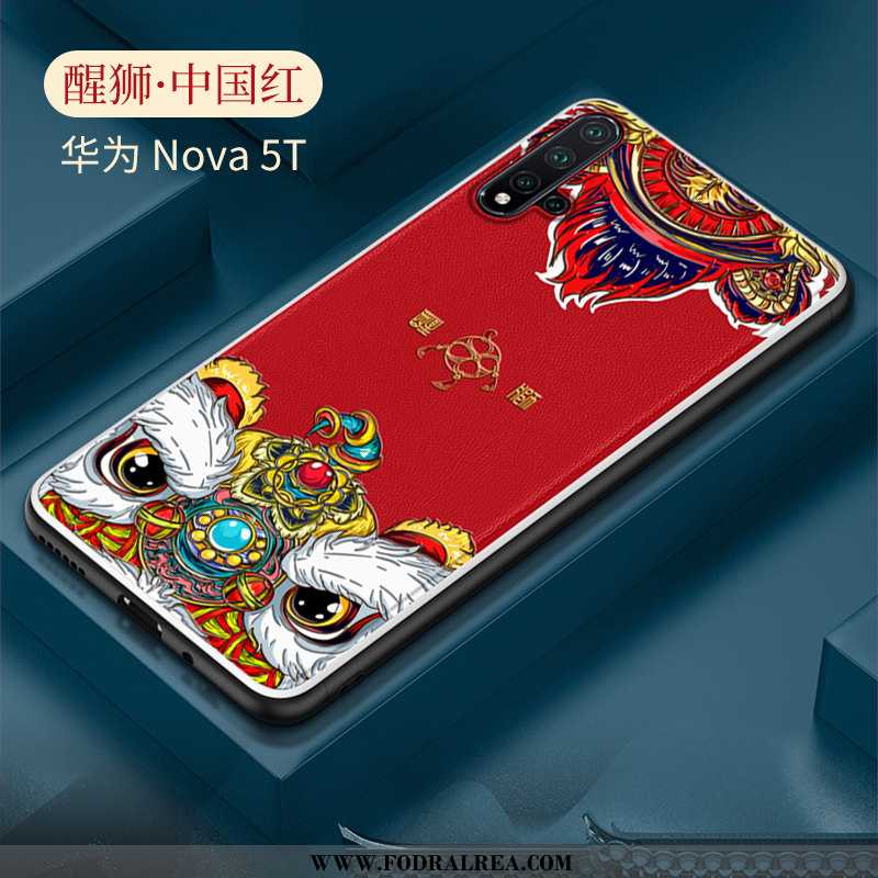 Skal Huawei Nova 5t Skydd Mobil Telefon Fodral, Fodral Huawei Nova 5t Kreativa Fallskydd Röd