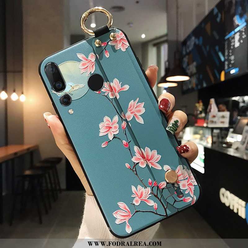 Skal Huawei P Smart+ 2020 Skydd Blå Fodral, Fodral Huawei P Smart+ 2020 Blommor