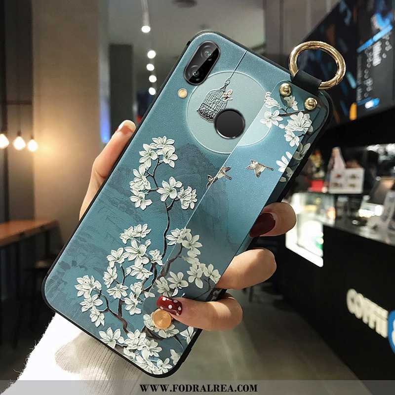 Skal Huawei P Smart+ 2020 Skydd Blå Fodral, Fodral Huawei P Smart+ 2020 Blommor